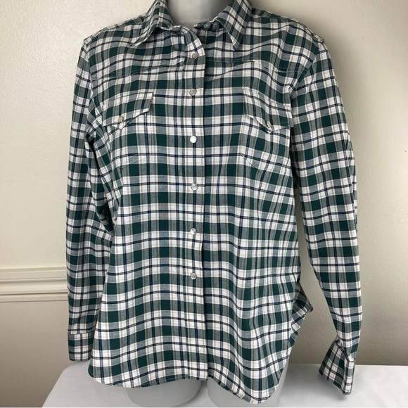 Rockies Tops - Vintage Rockies Forest Green Plaid Pearl Snap Western Shirt XL